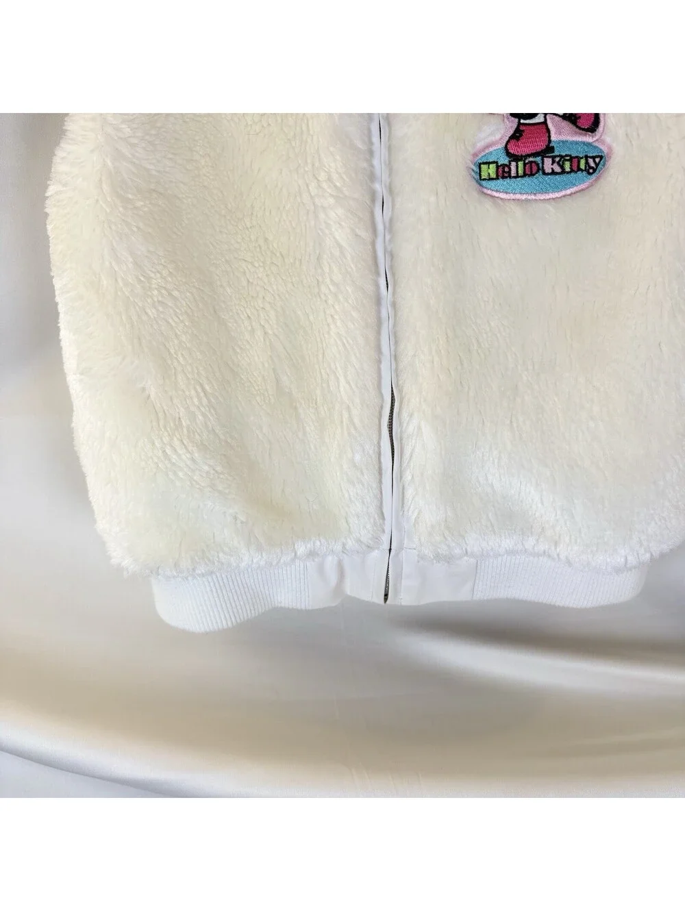 Sanrio Hello Kitty White Faux Fur Child Vest Reversible Youth L 10-12